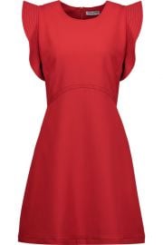 William ruffled embroidered crepe mini dress red at The Outnet